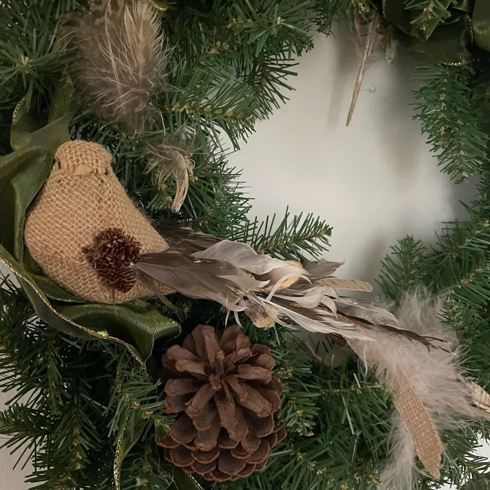 Rustic Wildlife Winter Wreath 17” by 19” Holiday Christmas